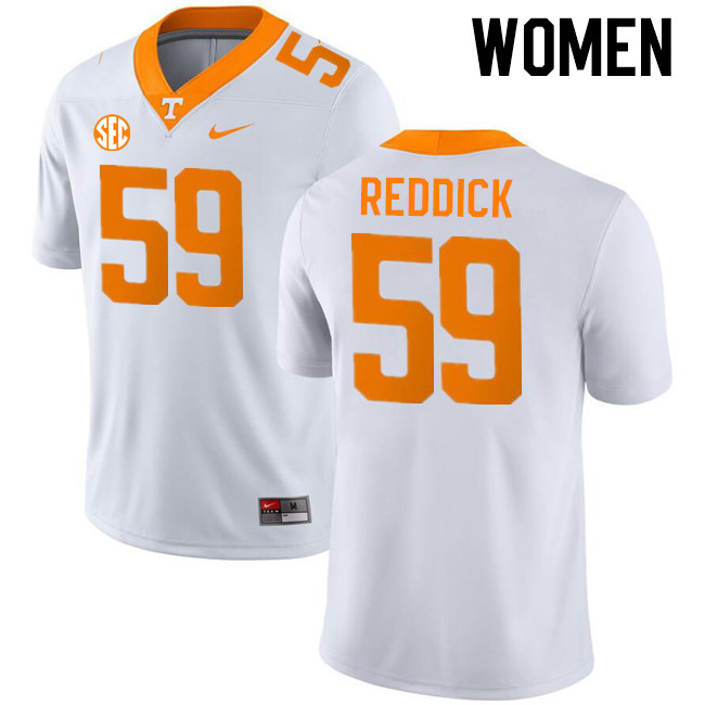 Women #59 Masai Reddick Tennessee Volunteers College Football Jerseys Stitched-White